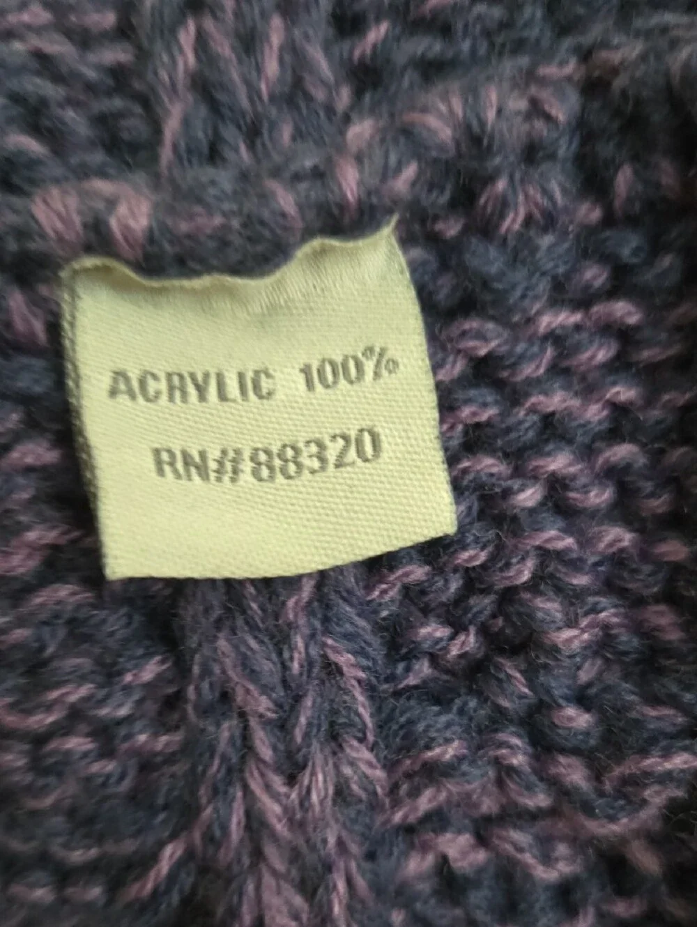 C.C Chunky Cable Knit ETERNITY Scarf in Deep Purple